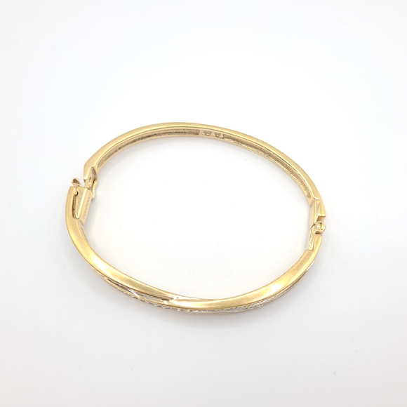 Swarovski Crystal Gold Bangel Bracelet with Clasp - Picture 2 of 8